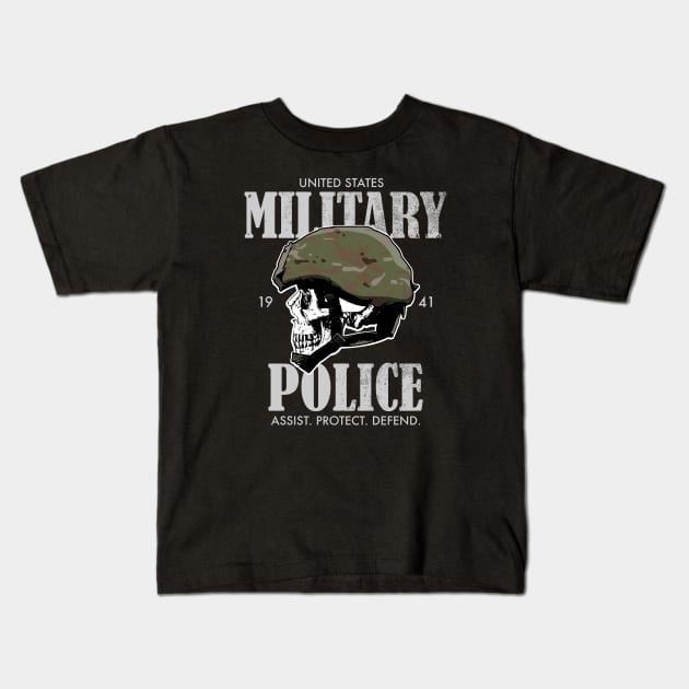 US Military Police (distressed) Kids T-Shirt by TCP